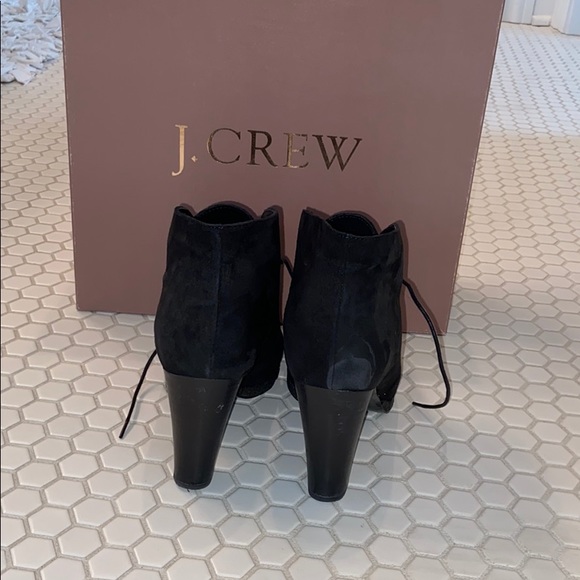 Lightly worn black suede heeled boots - Picture 3 of 6